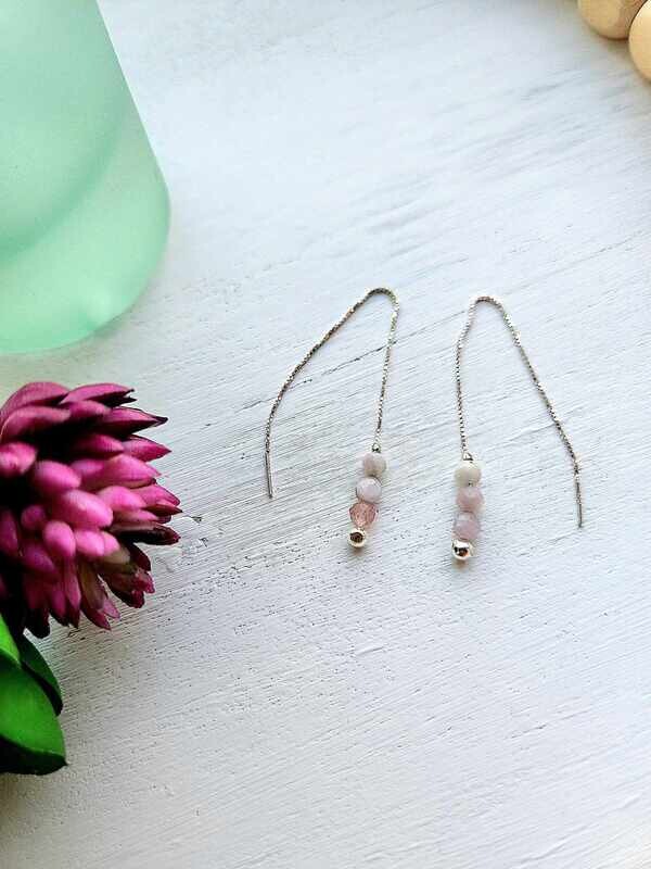 Kunzite Threader Earrings