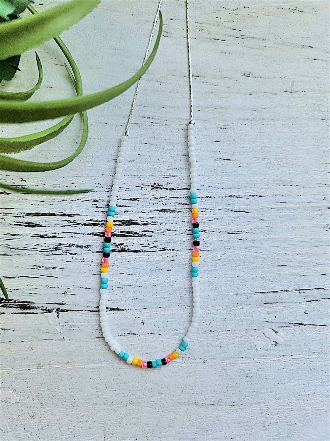 Beachy Charm Seed Bead Necklace