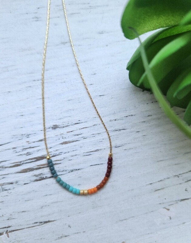 Desert Sunset Seed Bead Necklace