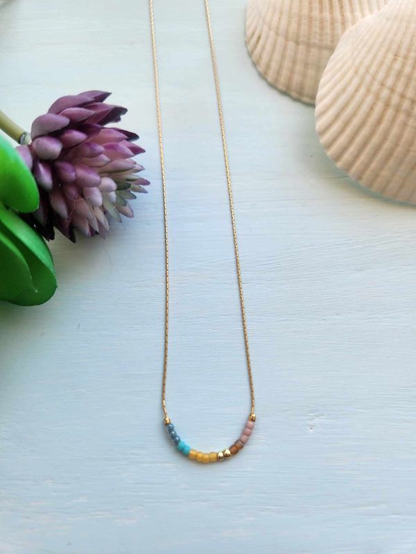 Mermaid Kisses Seed Bead Necklace