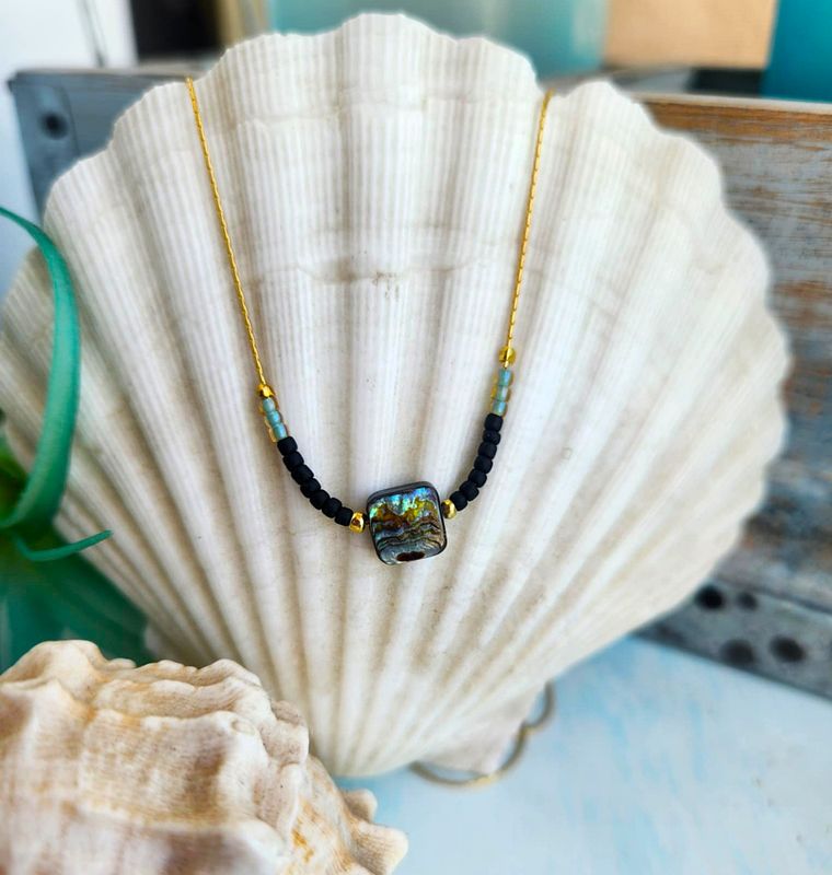 Abalone &amp; Seed Bead Necklace