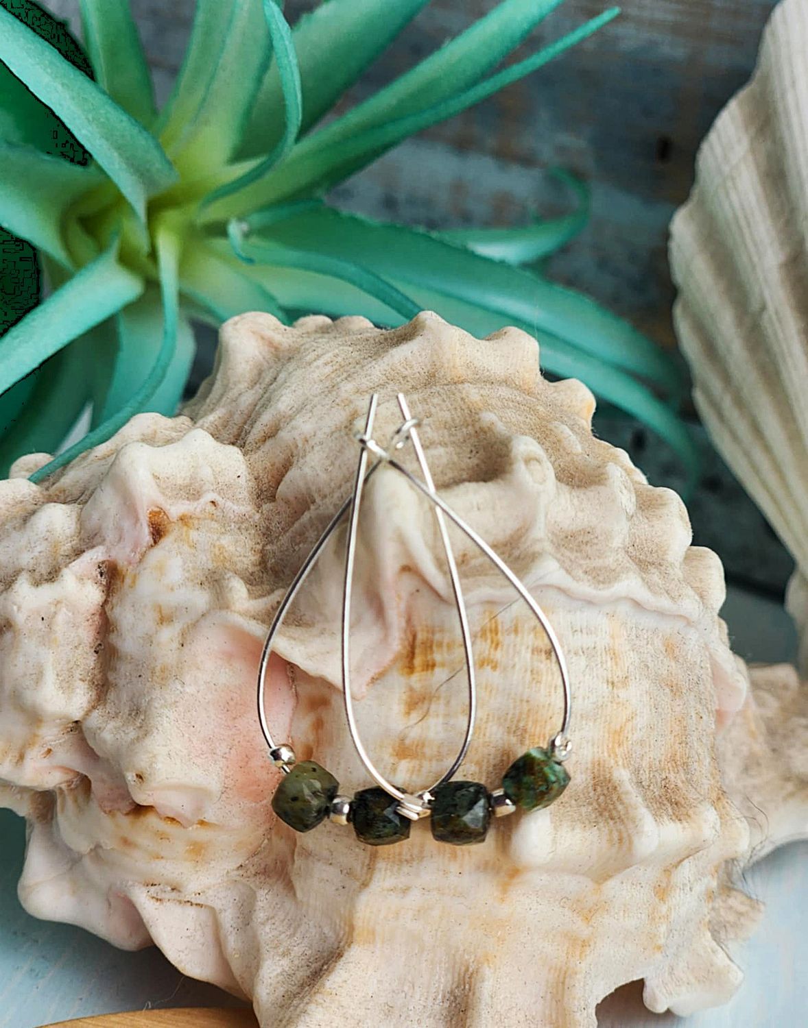 Natural African Turquoise Teardrop Earrings