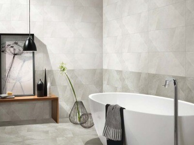 12" x 24" | Bathroom Glazed Porcelain, (Matt)Wall & Floor Tiles, Off-White, Light Grey, HCA3600/8/9/6