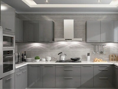 Fitted Kitchen | High Gloss, Delray Grey, HQ008/11