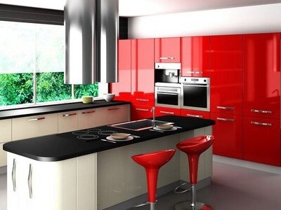 Custom-Made | Modern Gloss Kitchen, Red &amp; White 45