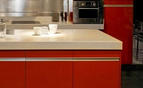 Custom-Made | Modern Matte  Kitchen, Red &amp; White 28