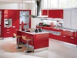 Custom-Made | Modern Gloss  Kitchen, Red &amp; White 12