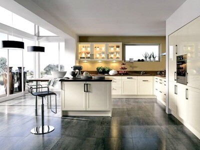 Custom-Made |  Modern Gloss  Eclectic Kitchen, White 49