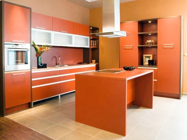 Custom-Made | Burnt Orange Kitchen, Wood Grain/26