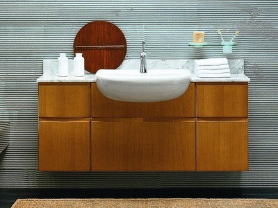 Custom-Made Floating Bathroom Vanity, Chestnut Brown WDV-0919