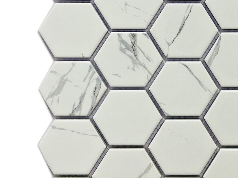 1 PC  12&quot; x 12&quot; |  Mosaic Wall Tiles, White Grey Marble Effect
