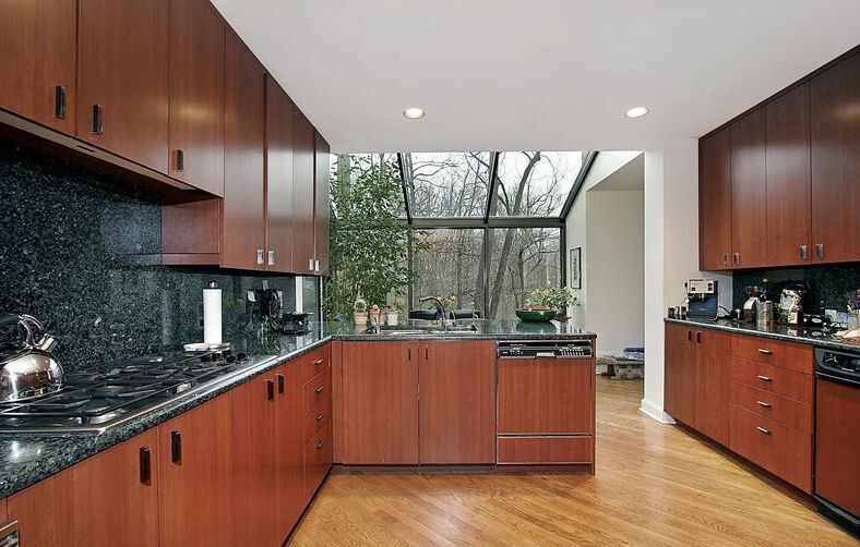 Custom-Made Contemporary Kitchen, Warm Brown | Black Accent Wall 19