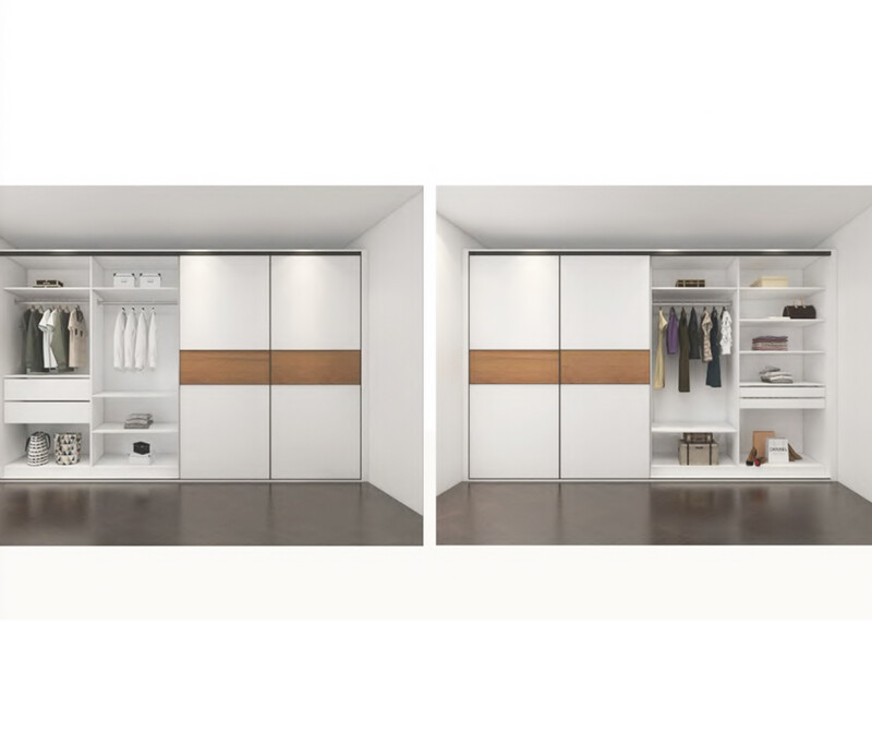 Custom-Made | Modern White Wardrobe, White &amp; Brown