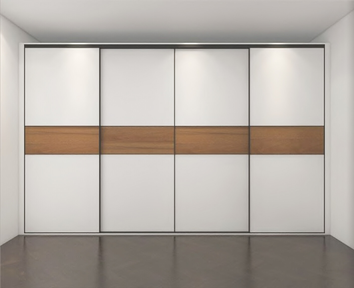 Custom-Made | Modern White Wardrobe, White &amp; Brown