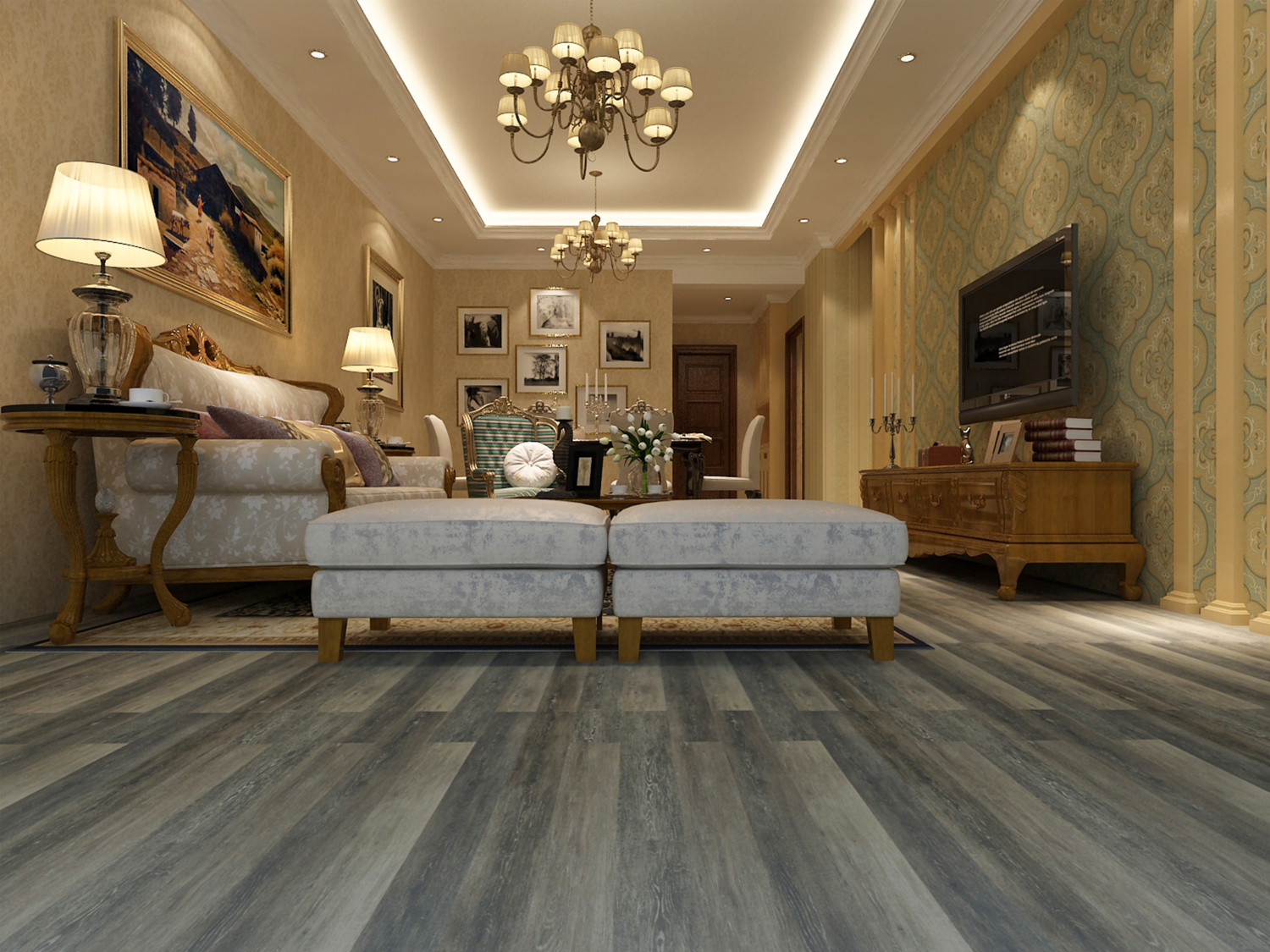 7&quot; x 48&quot; | Parkay XPR Architect, Waterproof Vinyl, Tudor Brown