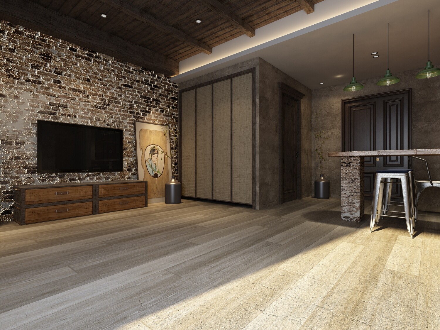 1 Box (10 Planks)  7&quot; x 48&quot; | SPC Luxury Vinyl Flooring: Sandy Beige, 5021