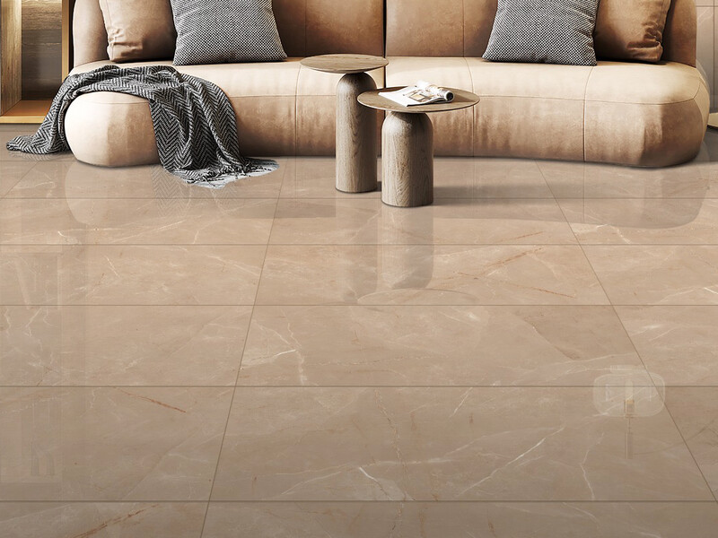 24"x48" | Wiper Brown, Porcelain Gloss, Wall &amp; Floor Tiles, Marble Effect, Brown-Pink Oyster