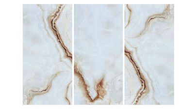 24"x48" | Capriyanoa Onyx, Porcelain Gloss, Wall &amp; Floor Tiles, Marble Effect, White &amp; Gold