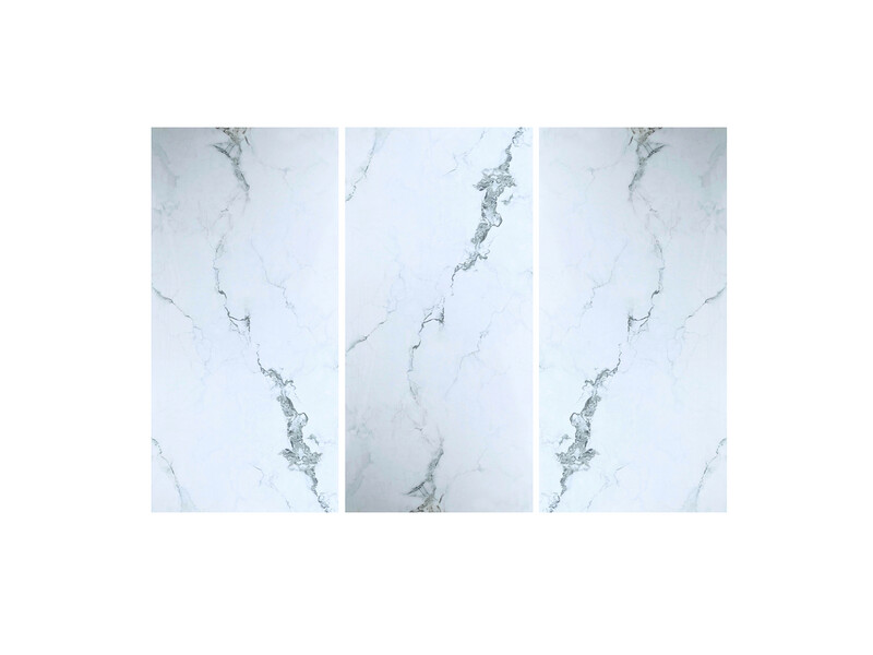 24"x48" | Statuano Sea, Porcelain Gloss, Wall &amp; Floor Tiles, Marble Effect, White &amp; Grey Tones