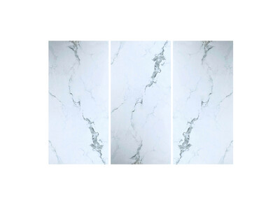 24"x48" | Statuano Sea, Porcelain Gloss, Wall &amp; Floor Tiles, Marble Effect, White &amp; Grey Tones