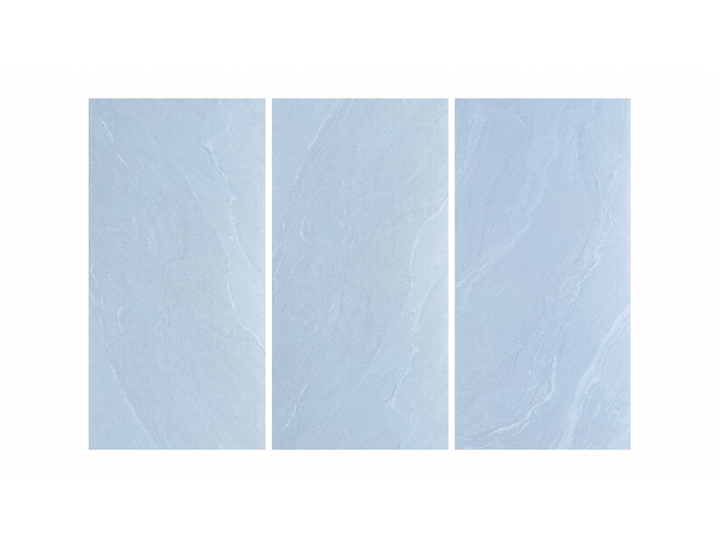 24"x48" | Bixbite Light, Porcelain Matt, Wall &amp; Floor Tiles, Blue Tones