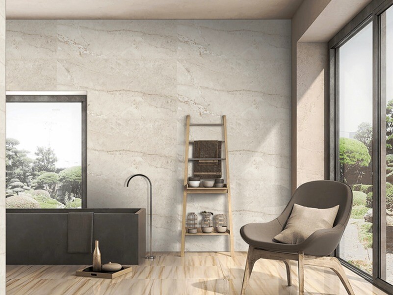 24&quot; x 48&quot; | Albeta Grey , Porcelain Gloss, Wall &amp; Floor Tiles, Marble Effect, Rich Beige