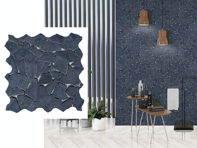 1 PC  12&quot; x 12&quot; | Mosaic Wall Tiles, Natural stone, Dark grey