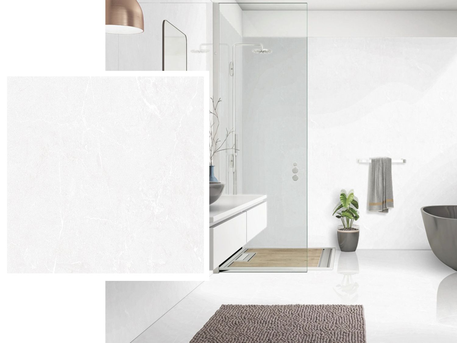 24&#39;&#39; x 24&#39;&#39; | IND-059, Porcelain Wall &amp; Floor Matt Tile, White