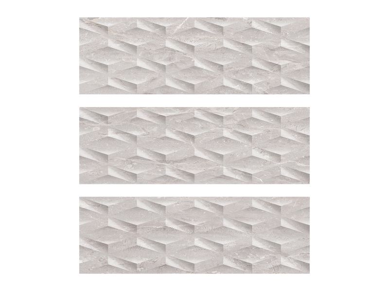 12" x 36'' | Vision Grey Hl Wype, Ceramic Wall Glossy Tile, Light Brown