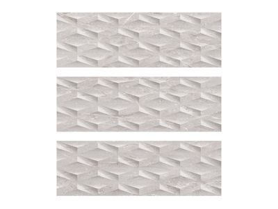 12" x 36'' | Vision Grey Hl Wype, Ceramic Wall Glossy Tile, Light Brown