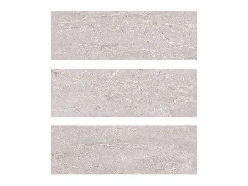12" x 36'' | Vision Grey, Ceramic Wall Glossy Tile, Light Grey Brown