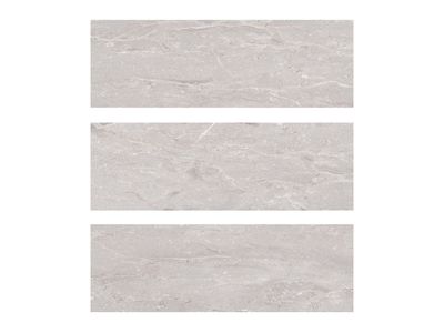 12" x 36'' | Vision Grey, Ceramic Wall Glossy Tile, Light Grey Brown