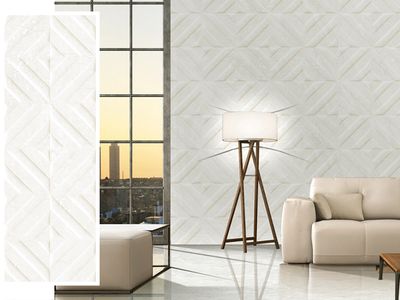12&quot; x 36&#39;&#39; |  Java White Hl Tent, Ceramic Wall Glossy Tile