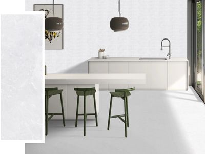 12&quot; x 36&#39;&#39; | Charkol Lt, Ceramic Wall Glossy Tile, Light Grey