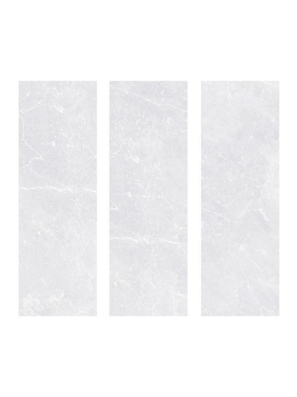 12" x 36'' | Charkol Lt, Ceramic Wall Glossy Tile, Light Grey