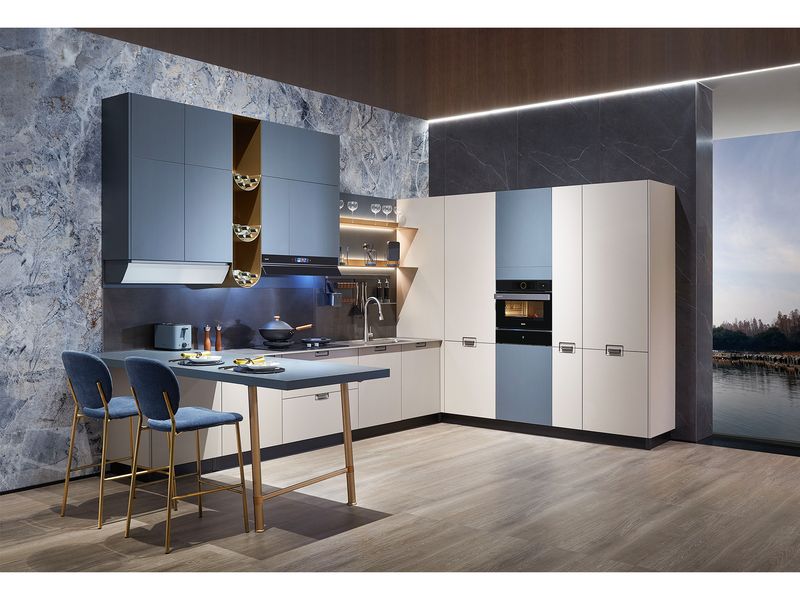 Custom-Made | Starto Contemporary Kitchen, Blue-Grey