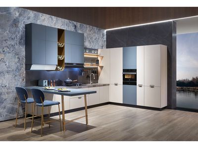 Custom-Made | Starto Contemporary Kitchen, Blue-Grey