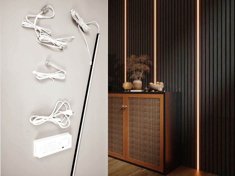 LED Light Kit | Black finish, black cables for WPC Wall Panel