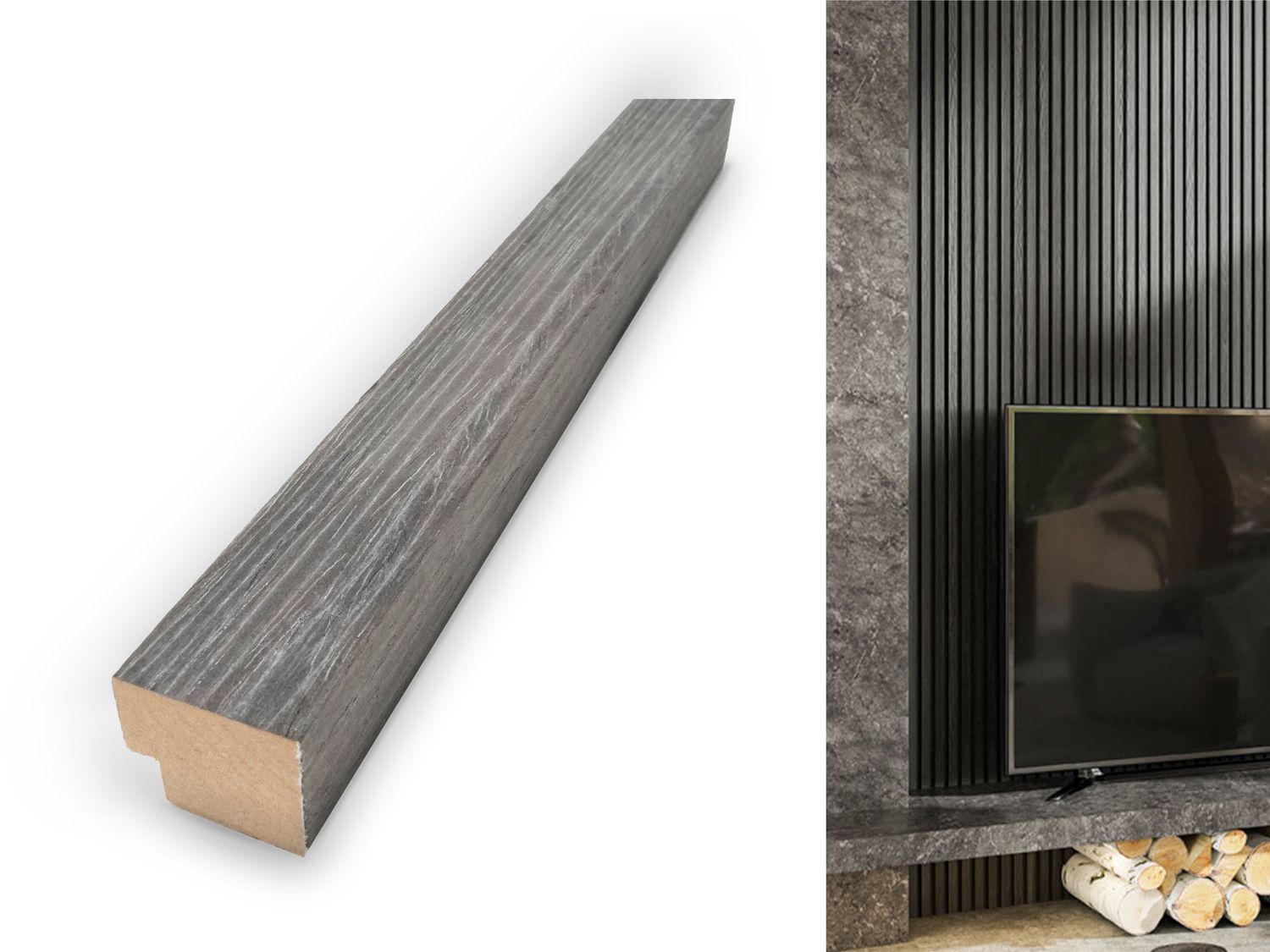 2800 x 21mm | Black Oak End Cap 9&#39; for Acoustic Wall Panel, AP006