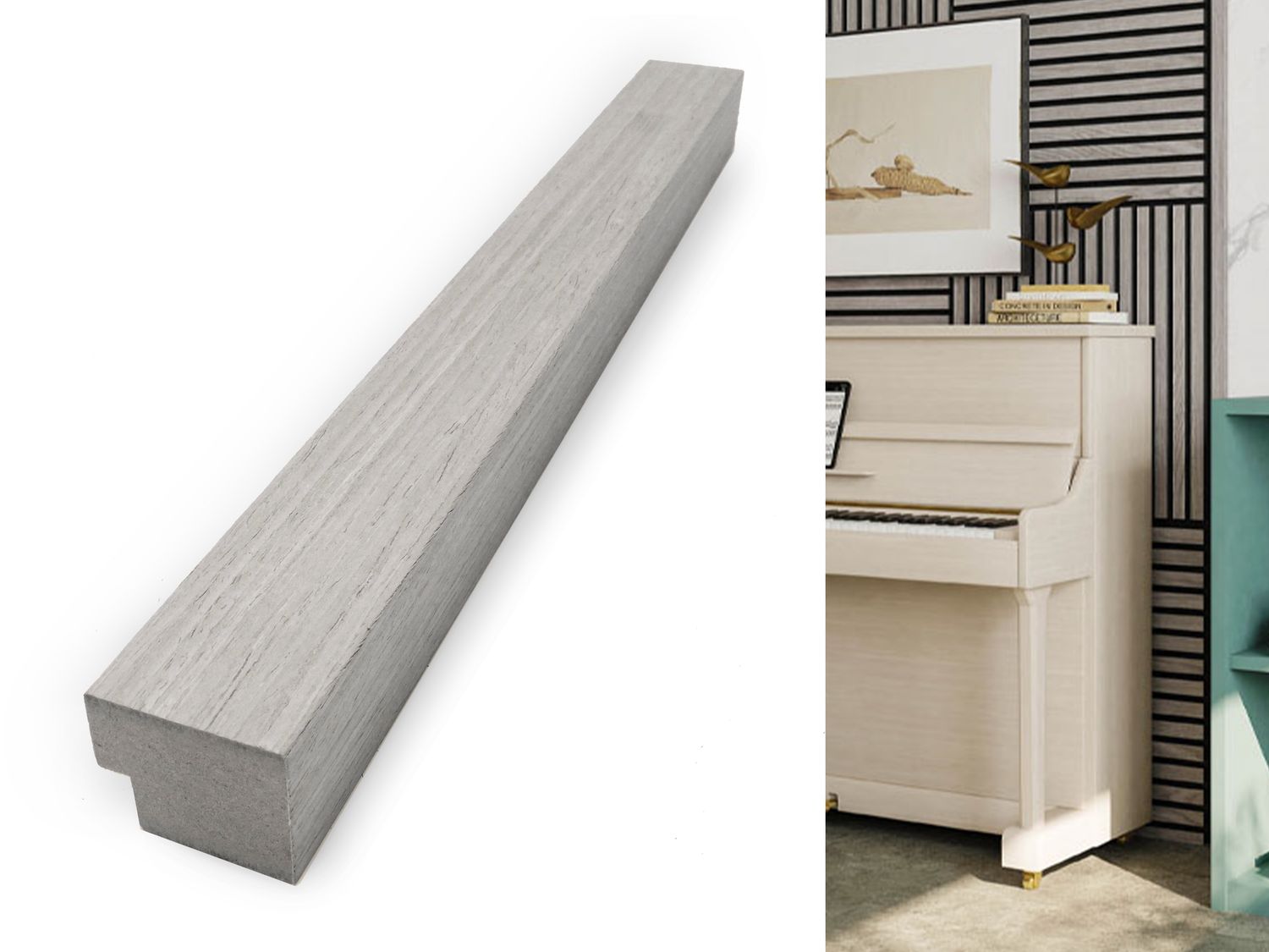 2800 x 21mm | Grey Oak End Cap 9&#39; for Acoustic Wall Panel, AP005