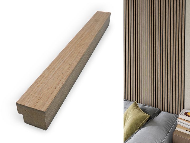 2800 x 21mm | Smoked Oak End Cap 9&#39; for Acoustic Wall Panel, AP004