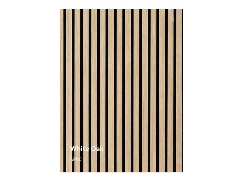 2800 x 600 x 21 x 27/13mm  | White Oak WPC Acoustic Wall Panel, AP001