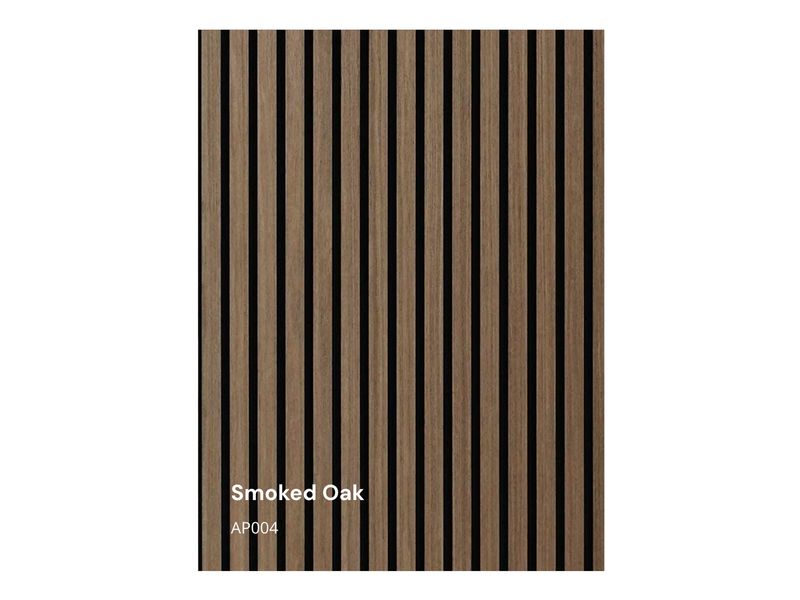 2800 x 600 x 21 x 27/13mm  | Smoked Oak WPC Acoustic Wall Panel, AP004