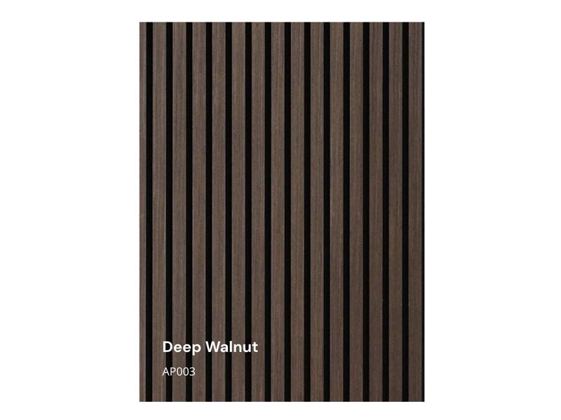 2800 x 600 x 21 x 27/13mm  | Deep Walnut  Oak WPC Acoustic Wall Panel, AP003
