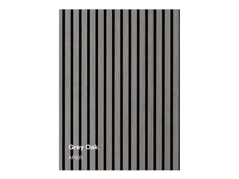 2800 x 600 x 21 x 27/13mm  | Grey Oak WPC Acoustic Wall Panel, AP005