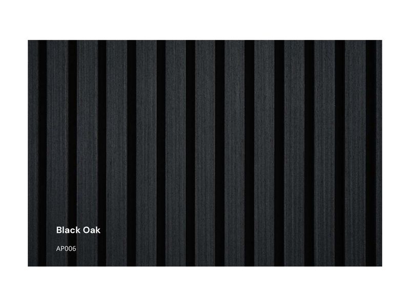 2800 x 600 x 21 x 27/13mm  | Black Oak WPC Acoustic Wall Panel, AP006