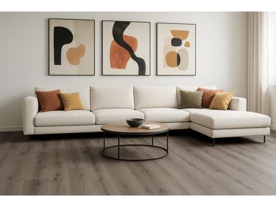 1 Box (10 planks)  7 1/4&quot; x 48&quot; | SPC Premier Vinyl, Waterproof Vinyl, Light Grey, Lush Macadamia, HQ004