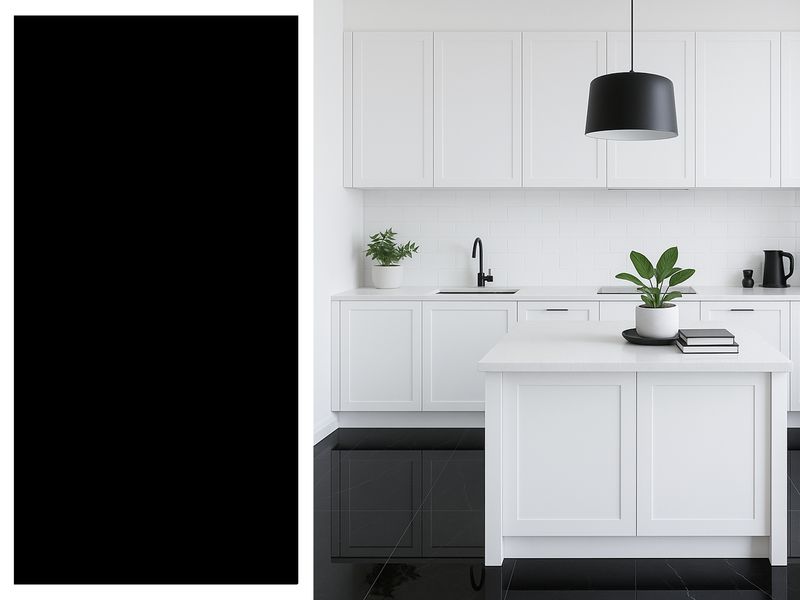 1 Box -2 PC,  24&quot;x48&quot; | Super Black, High Glossy Porcelain Wall &amp; Floor Tiles, Marble Effect, Black