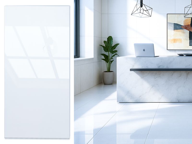 1 Box -2 PC,  24&quot;x48&quot; | Super White, High Glossy Porcelain Wall &amp; Floor Tiles, Marble Effect, White