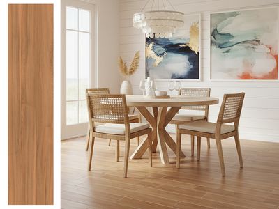 1 Box -7 PC, 10&quot;x43&quot; | Malaga, Satin Wood Look Finish, Ceramic, Wall &amp; Floor Tiles